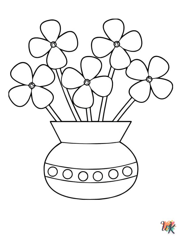 kleurplaaten bloemen in vaas