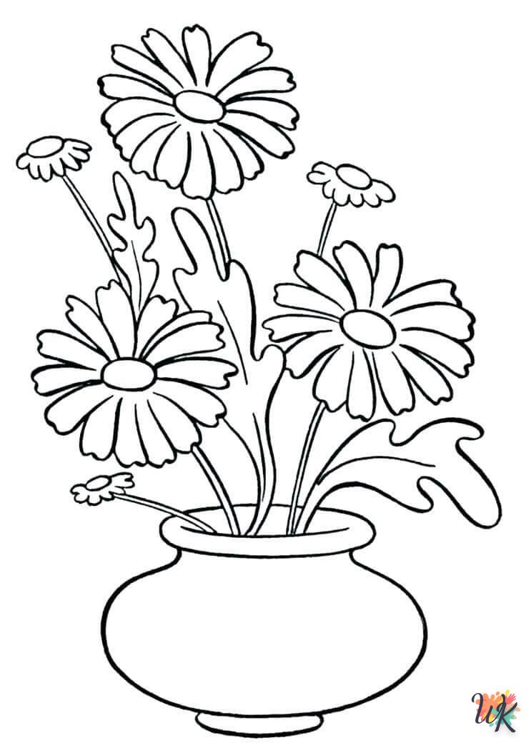 kleurplaaten bloemen in vaas 5