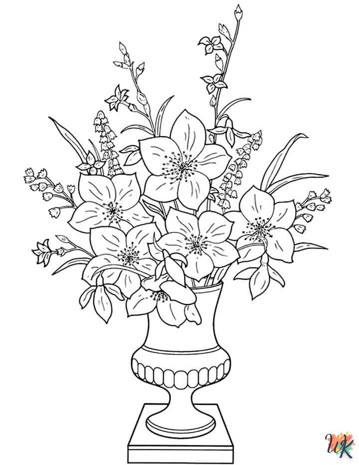 kleurplaaten bloemen in vaas 7