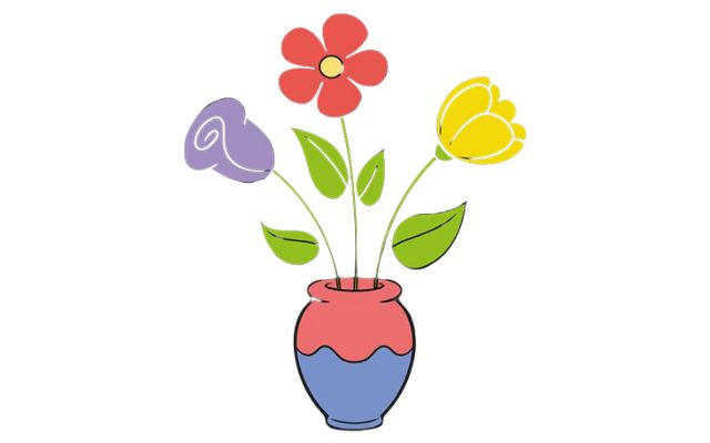Bloemen in vaas kleurplaten