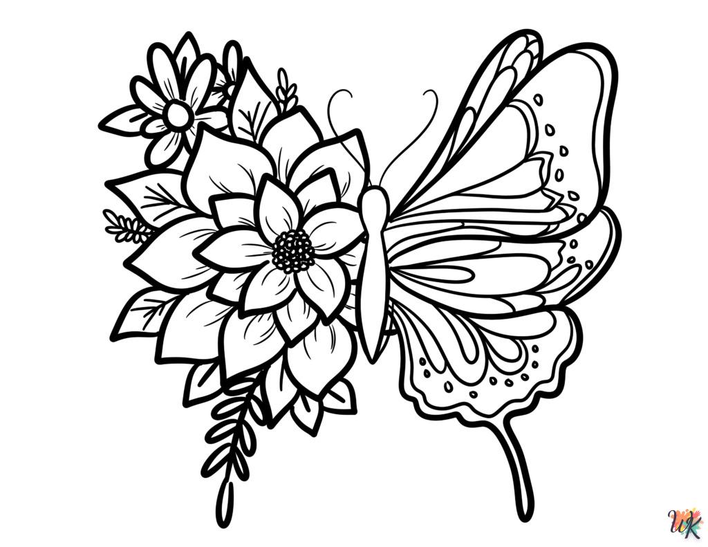 kleurplaten bloemen en vlinders 6
