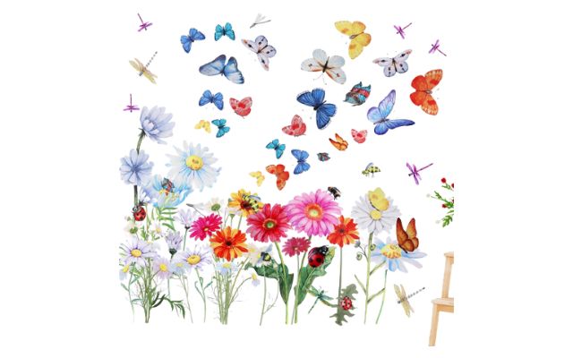 kleurplaten bloemen en vlinders