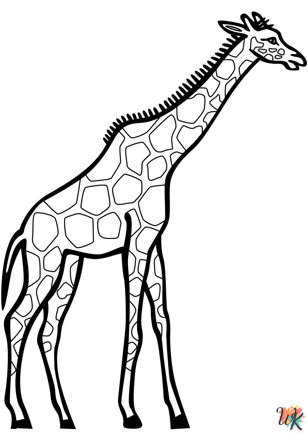 Giraffe kleurplaten10