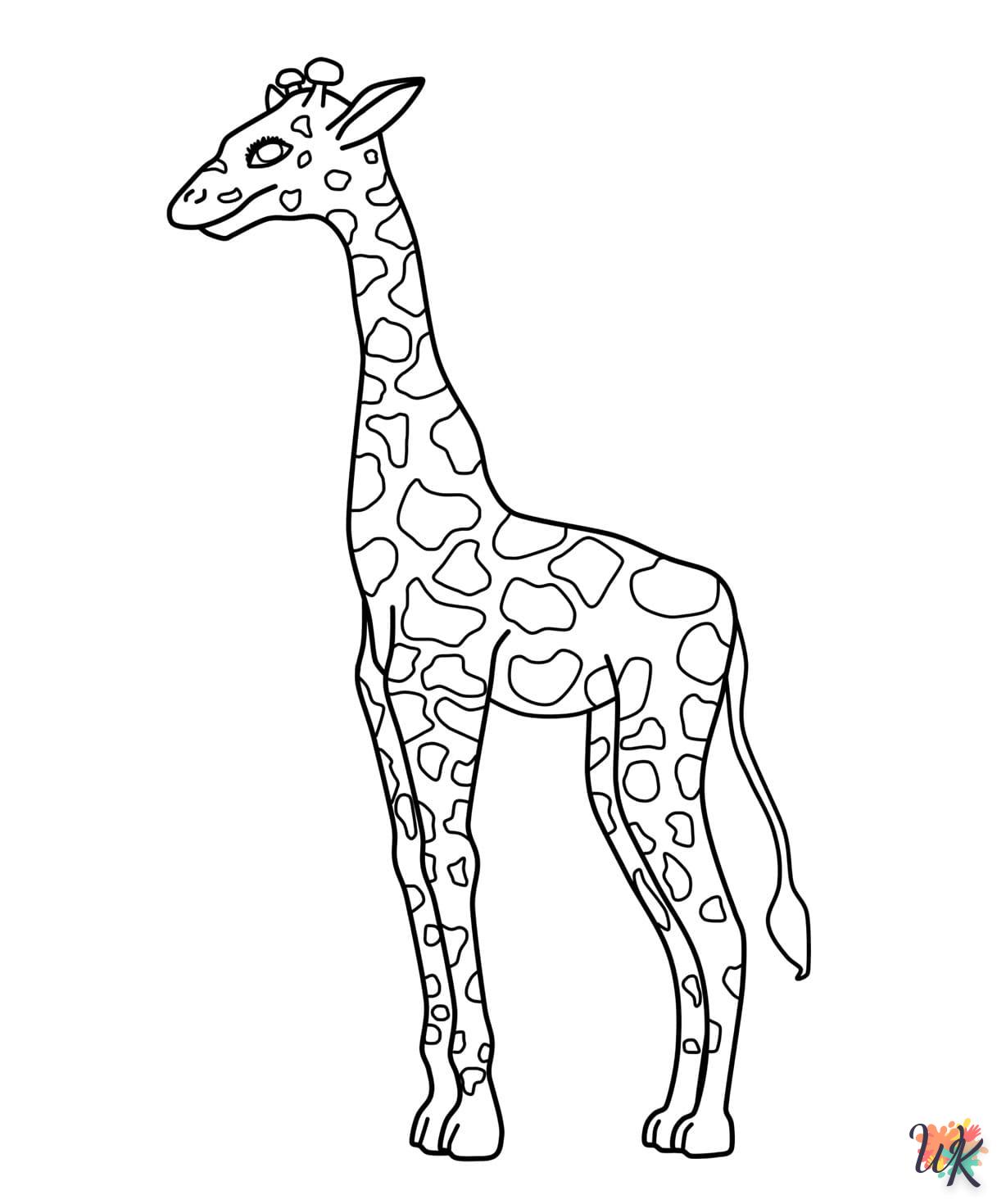 Giraffe kleurplaten12