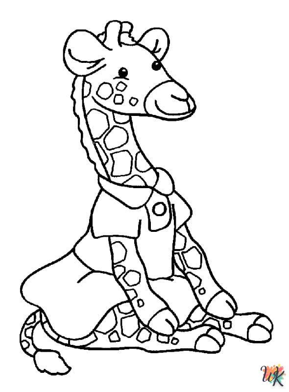 Giraffe kleurplaten16
