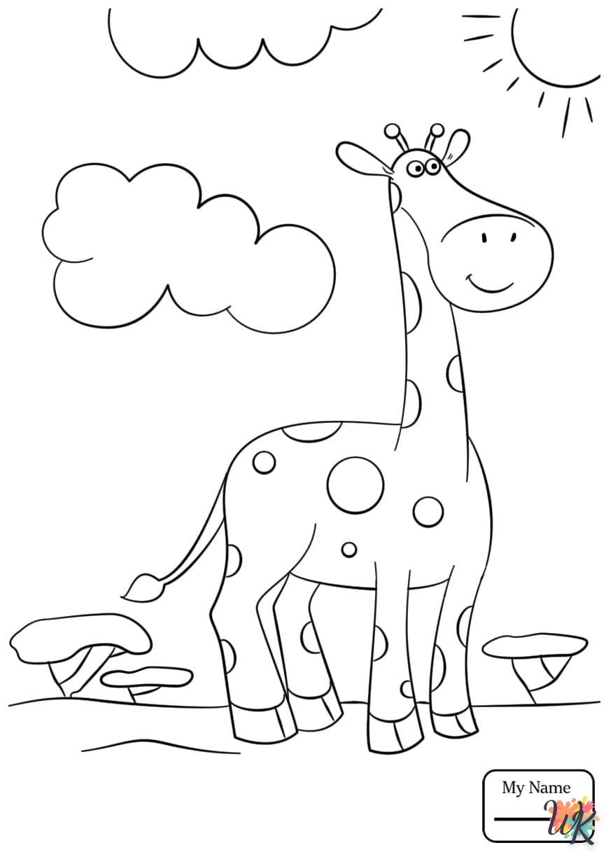 Giraffe kleurplaten17