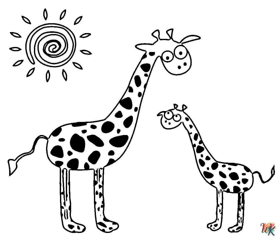 Giraffe kleurplaten19