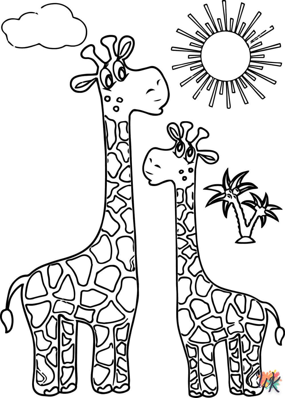 Giraffe kleurplaten20