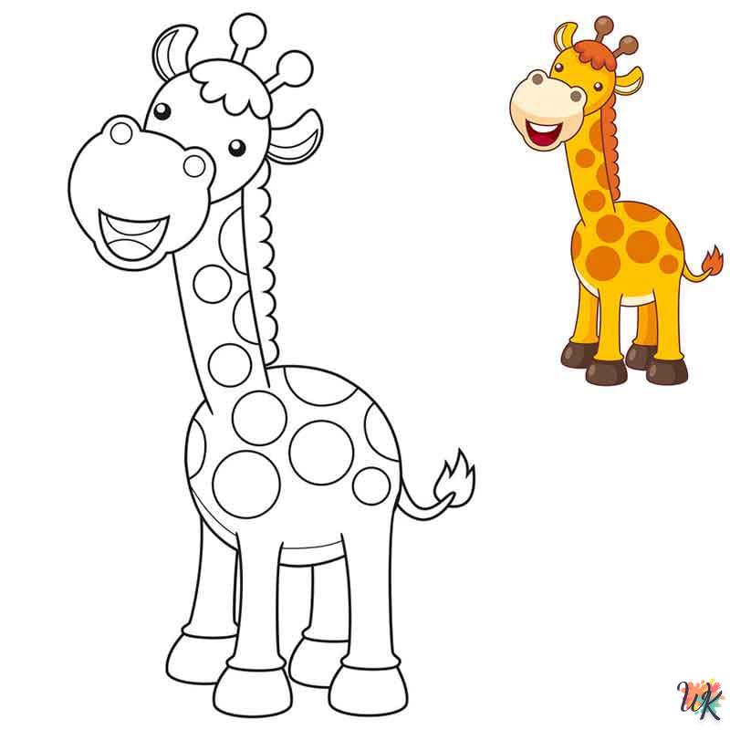 Giraffe kleurplaten28