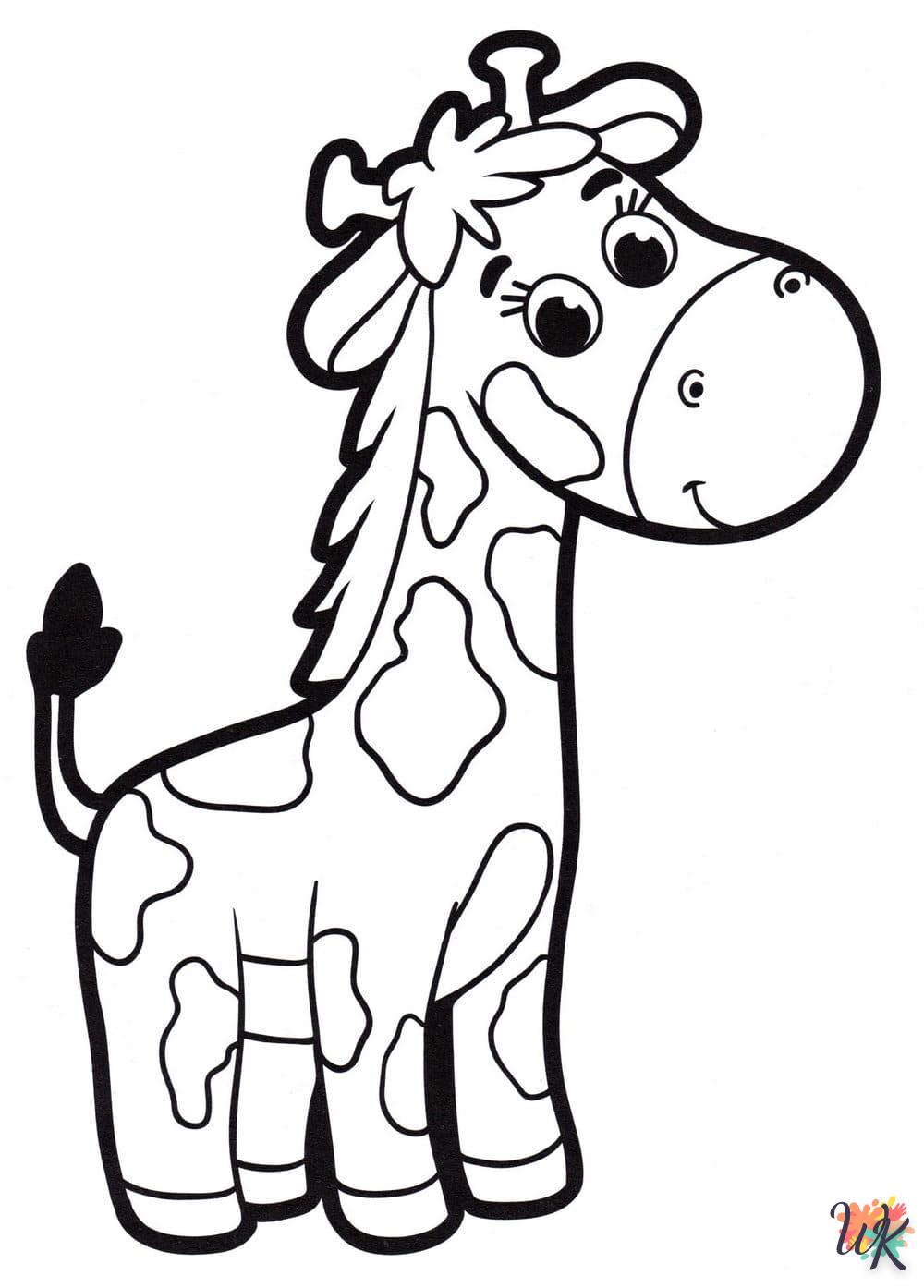 Giraffe kleurplaten6