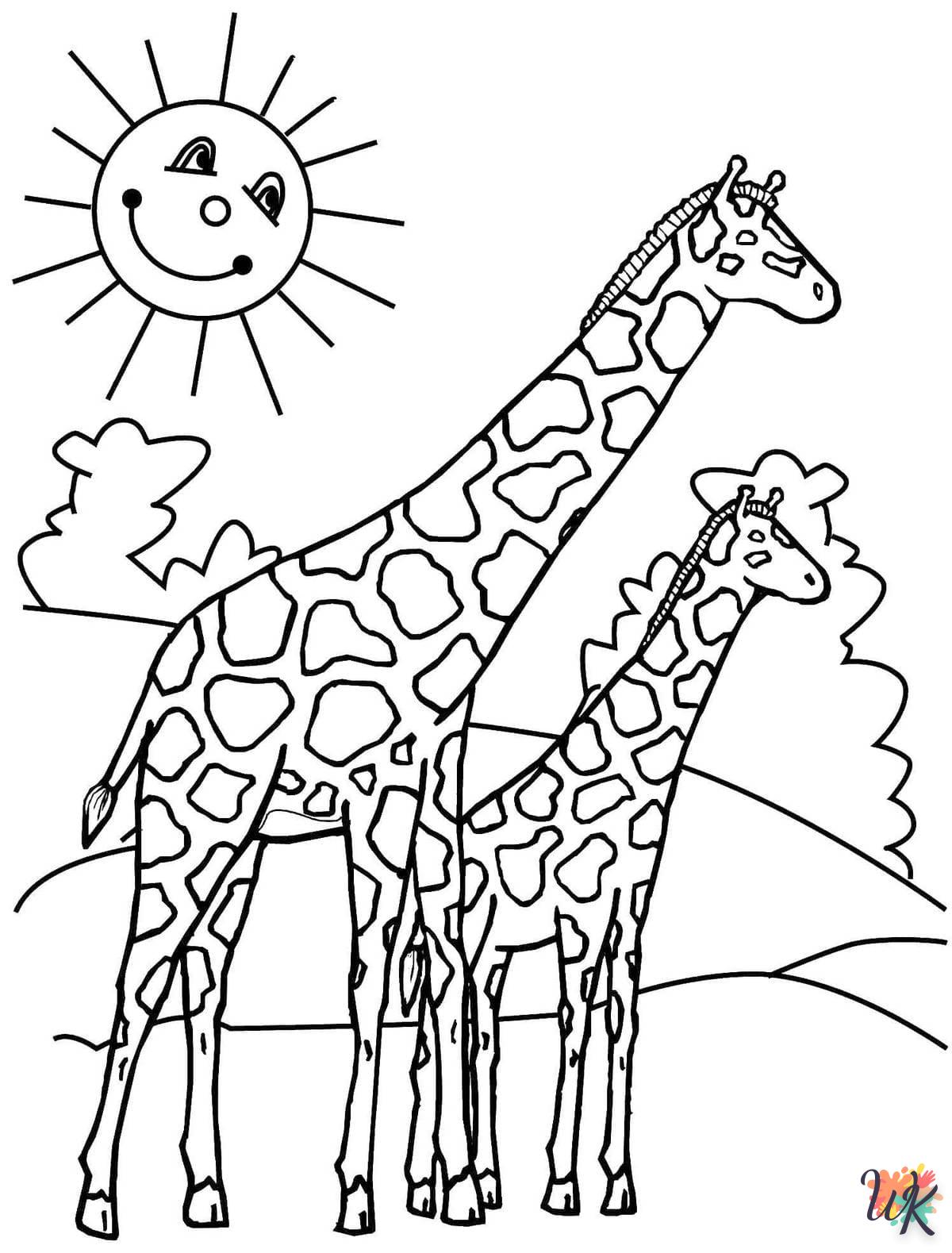 Giraffe kleurplaten9