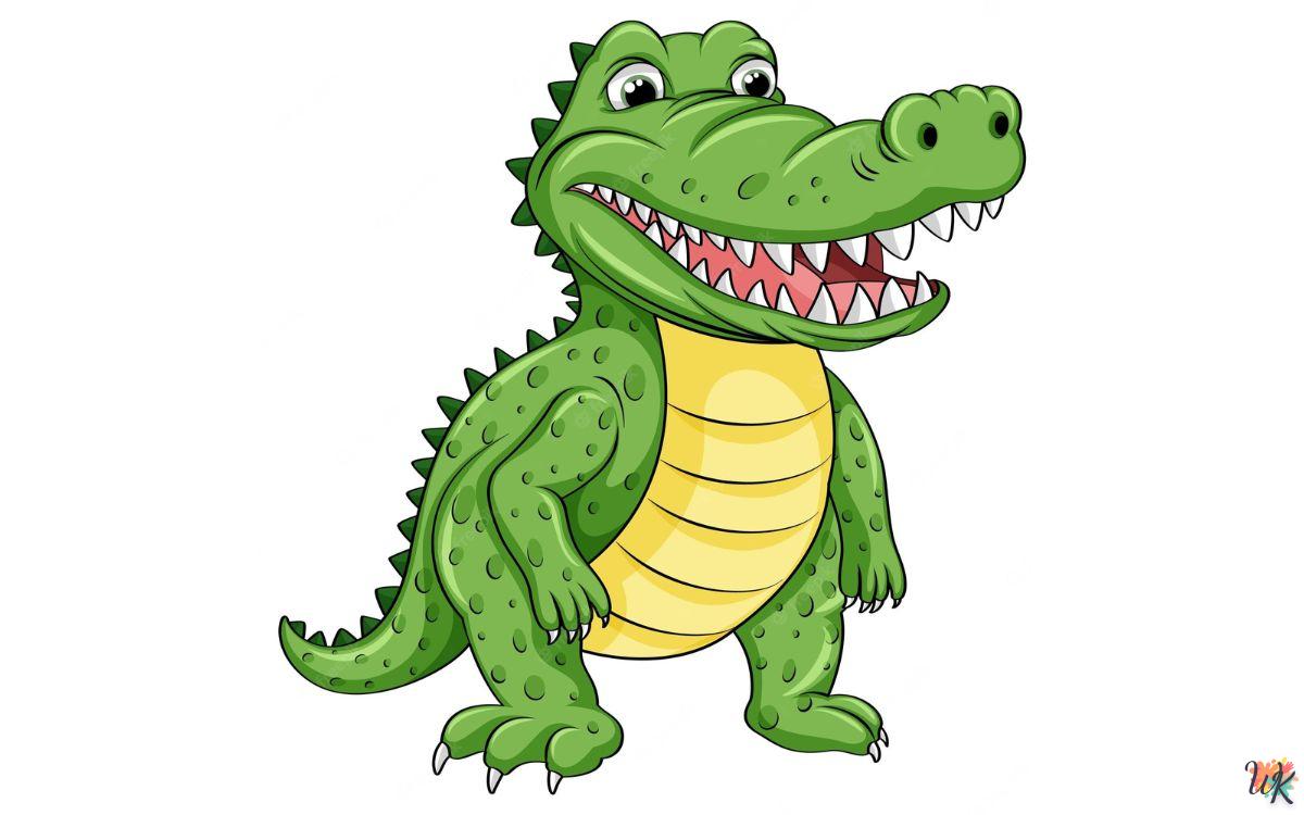 Kleurplaat krokodil