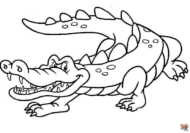 Kleurplaat krokodil13