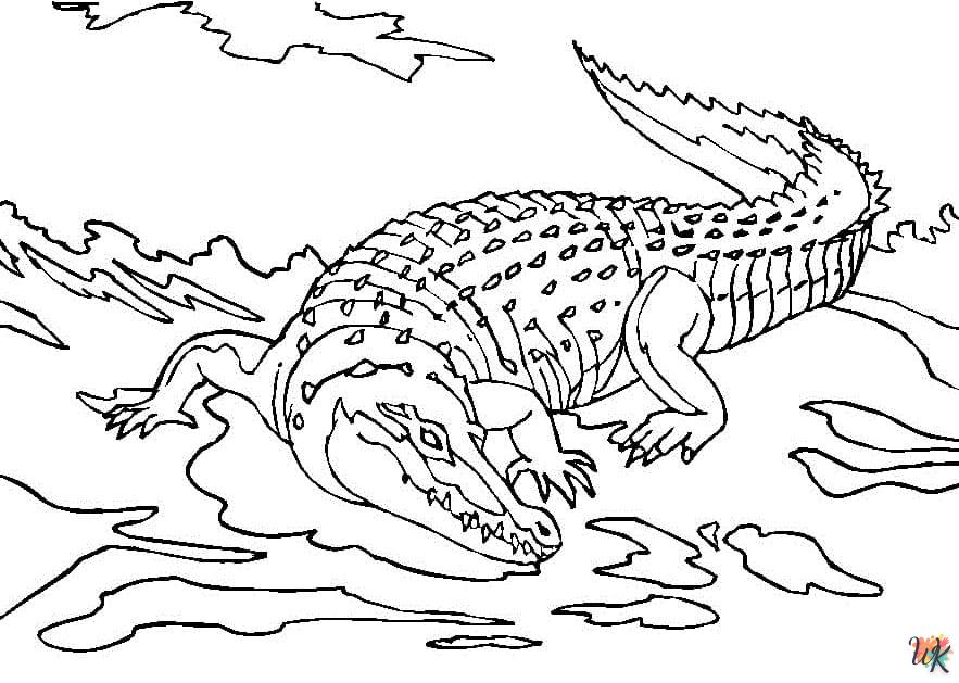 Kleurplaat krokodil24