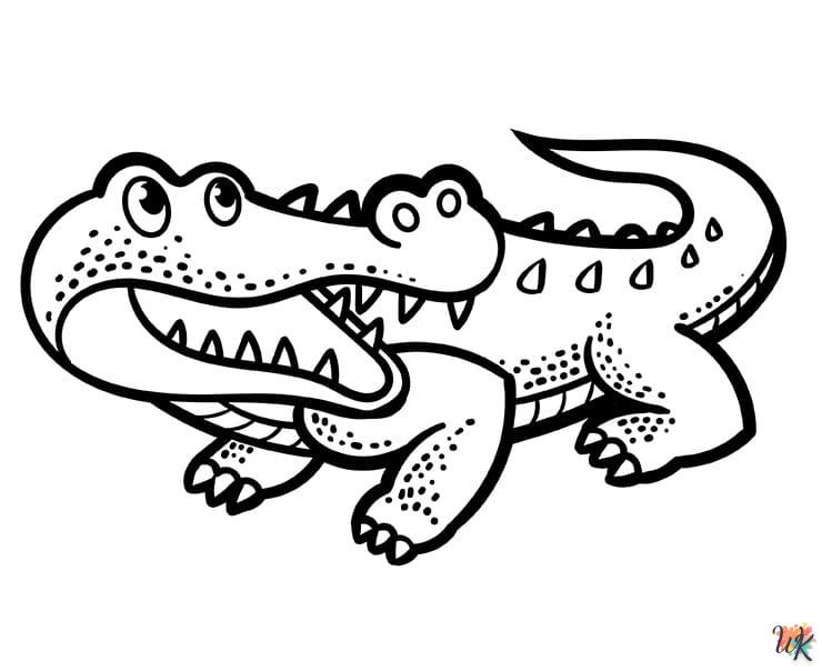 Kleurplaat krokodil25