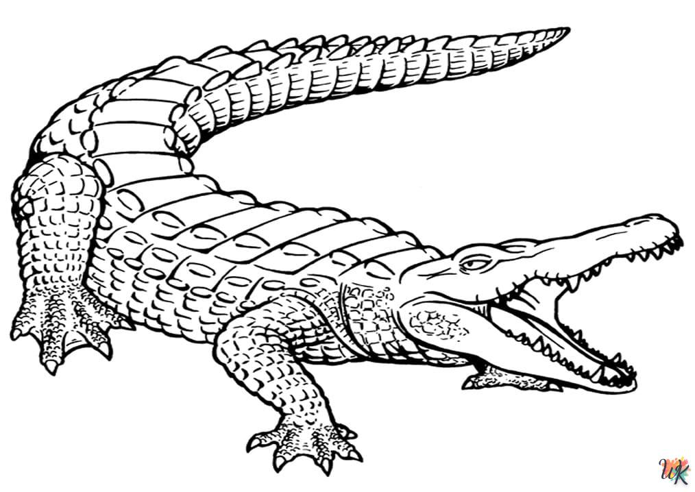 Kleurplaat krokodil34