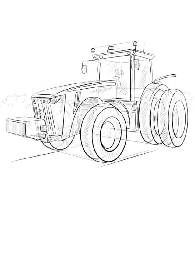 Tractor tekenen | Kleurplaten WK