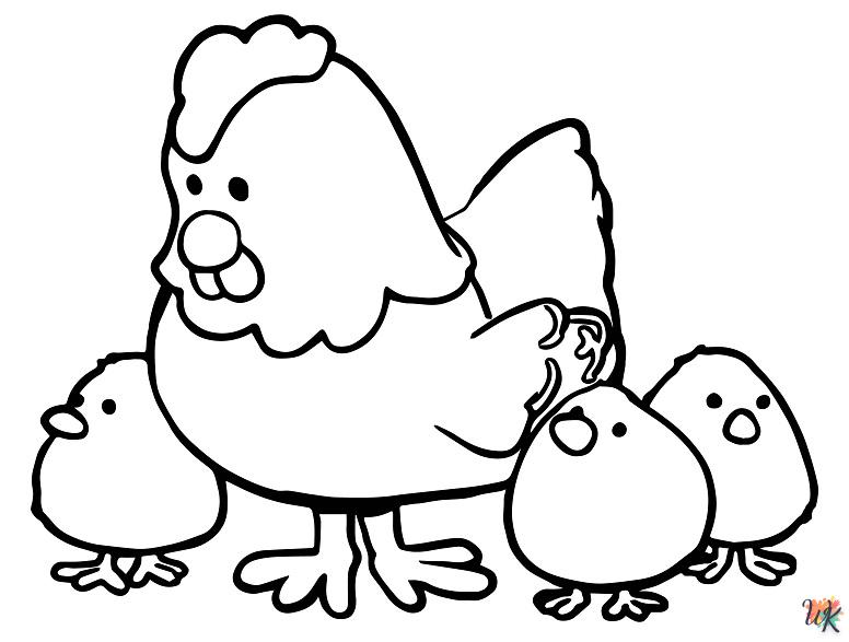 Kippen kleurplaten12