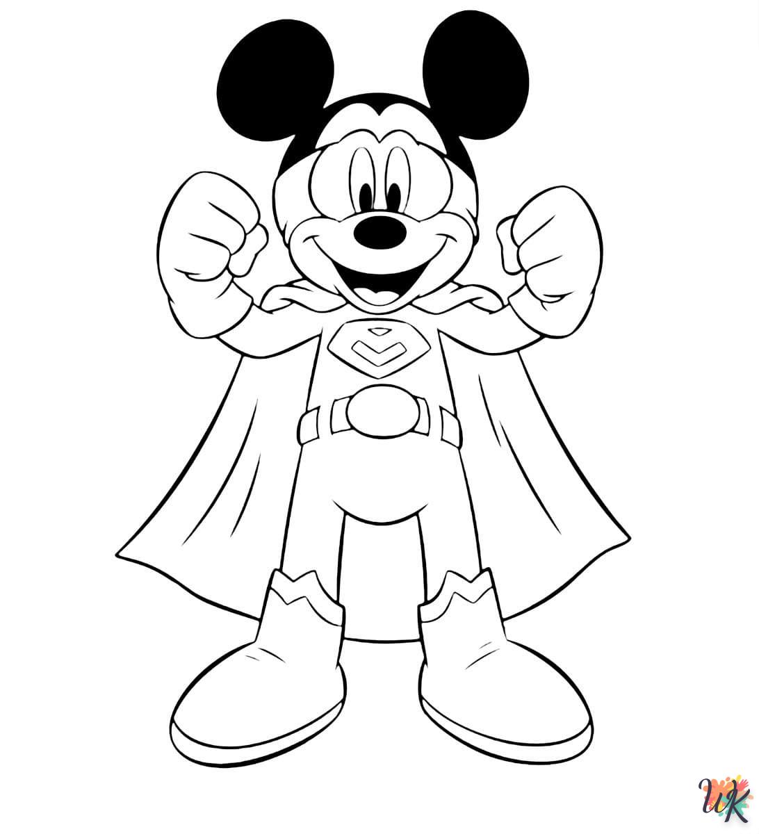 Kleurplaat Mickey Mouse8