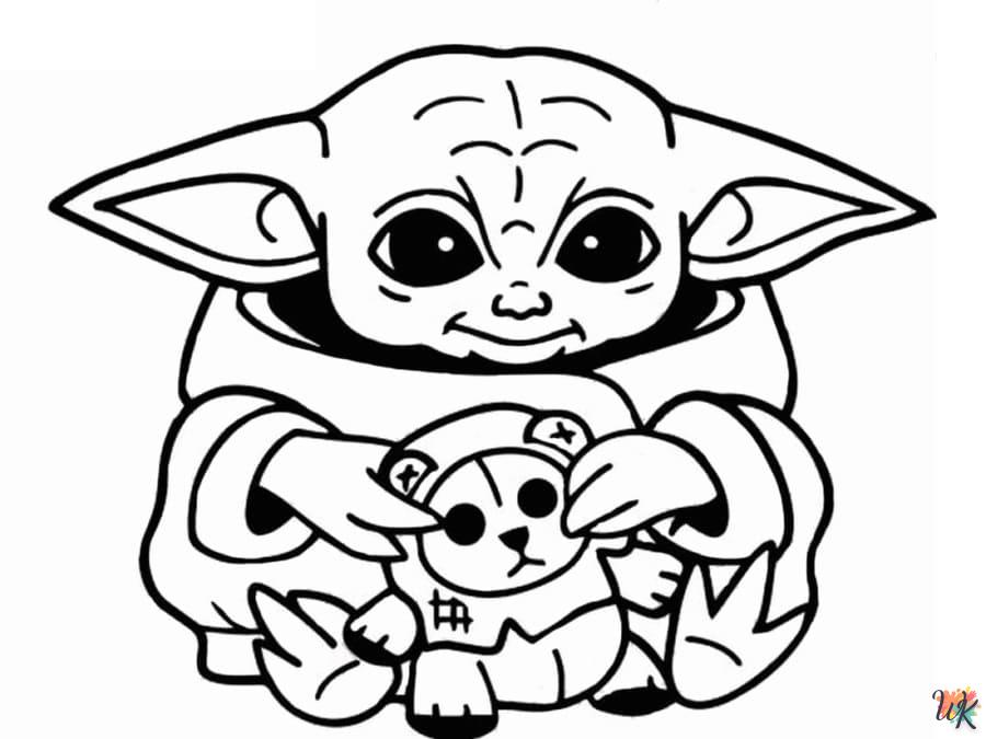 Baby Yoda Kleurplaten15