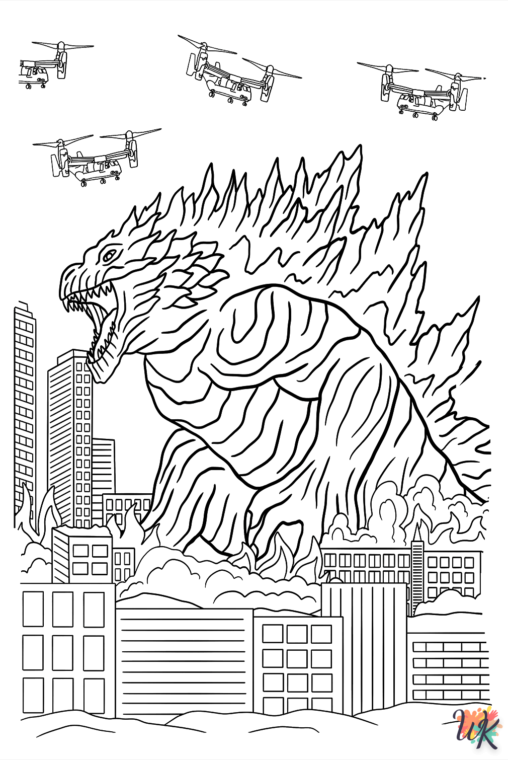 Godzilla kleurplaten7