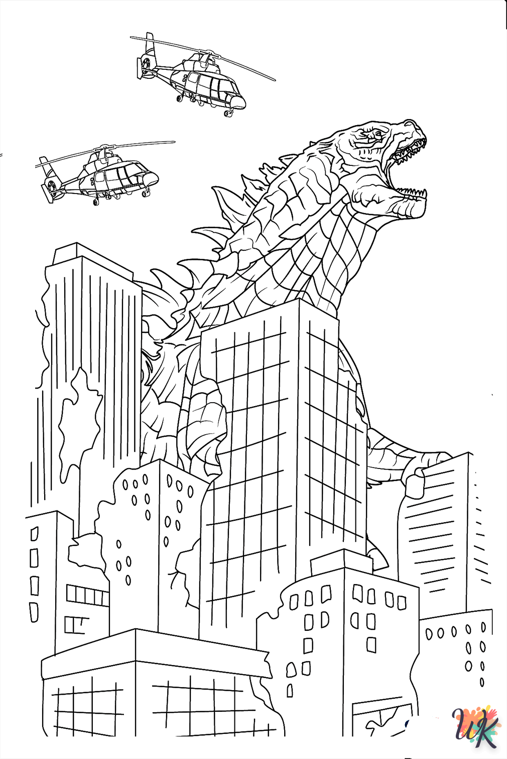 Godzilla kleurplaten9