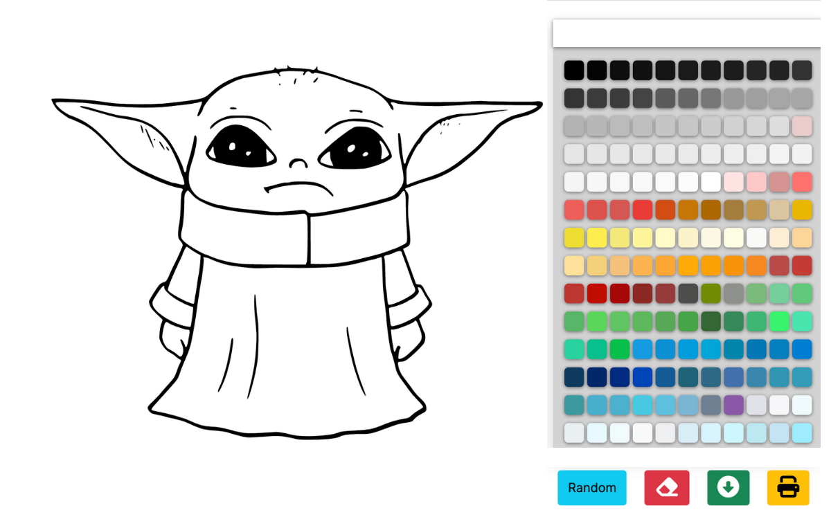 Baby Yoda kleurplaten