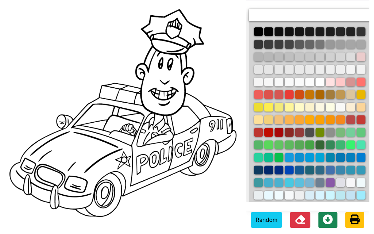 Politieauto kleurplaten